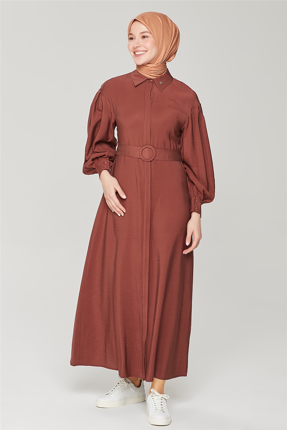 Armine Elbise 21Y9235 Kahverengi - ARMİNE | Hayatınıza Artı Değer Katar!
