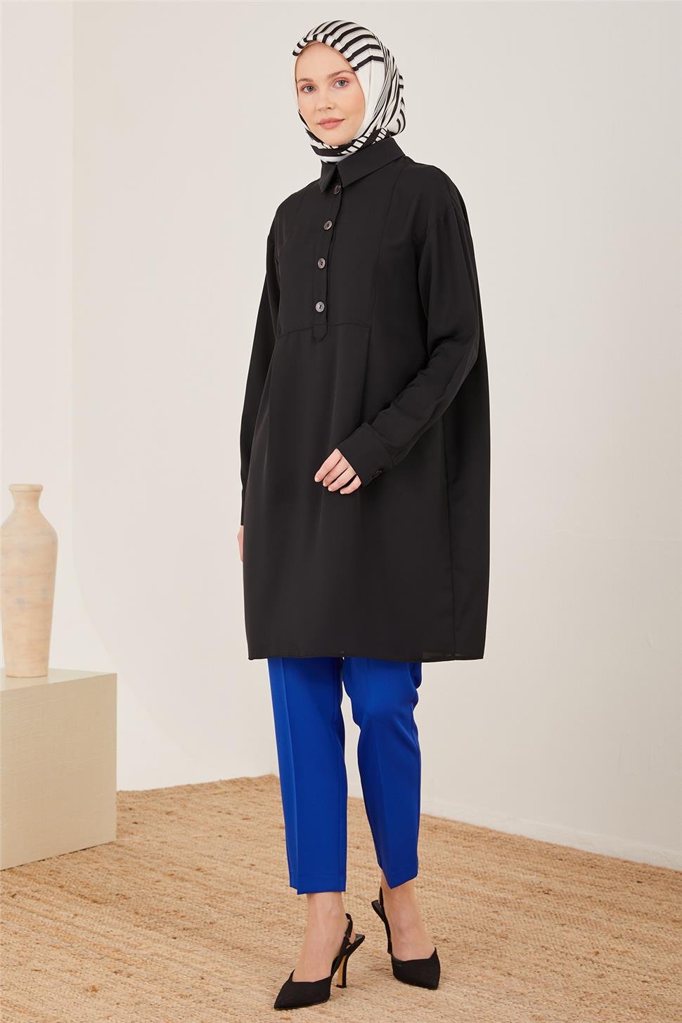 Armine Arkası Simli Lastikli Pantolon 23Y2437 Saks | Armine