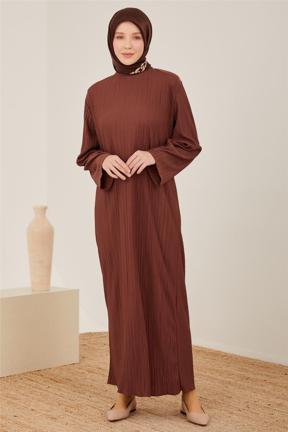 Armine Elbise 23Yd7401 Kahverengi | Armine