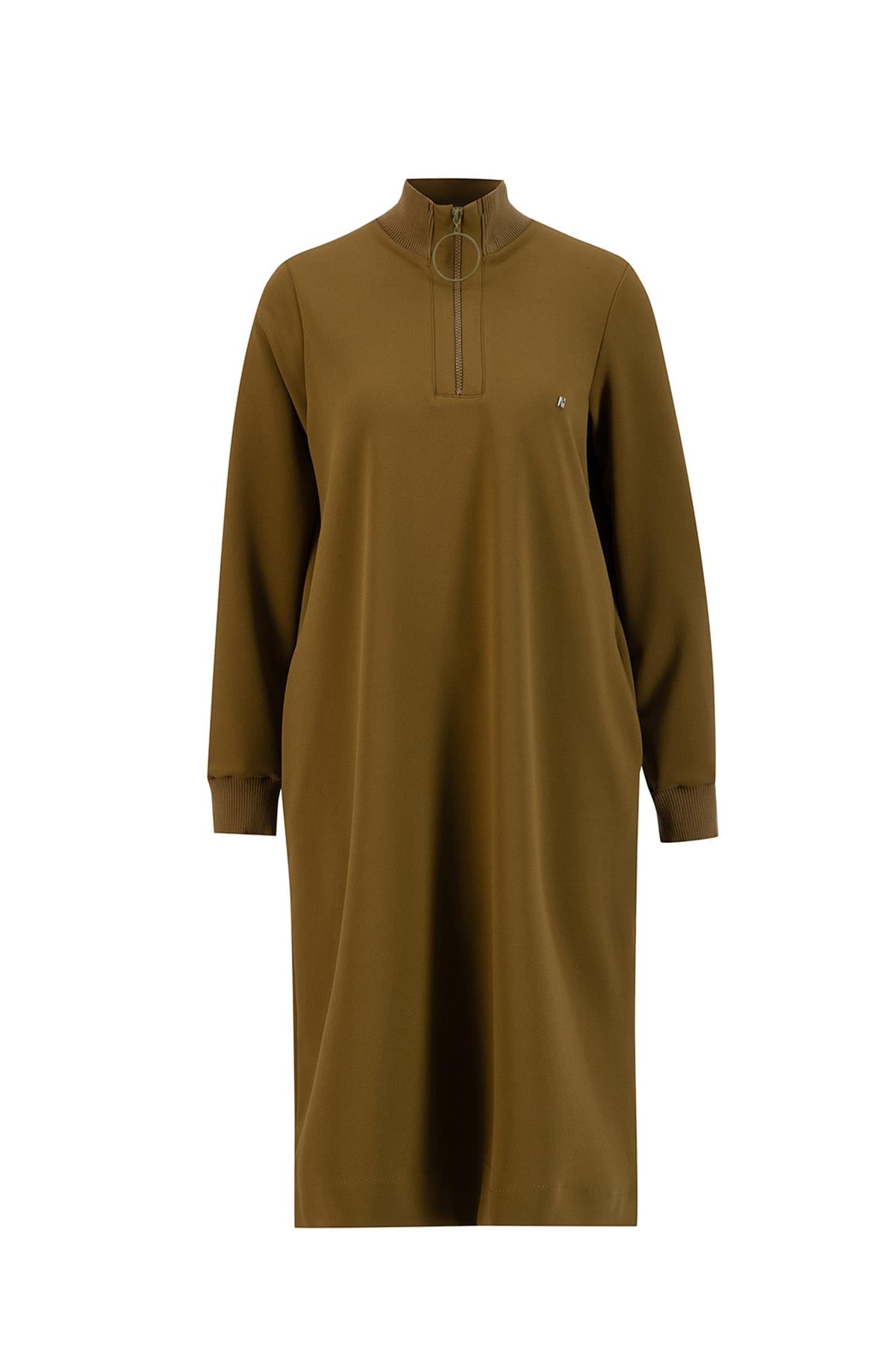 Armine Sweat Tunik ORTD412 Yağ Yeşili | Armine