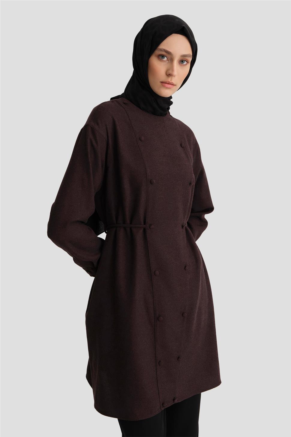 mimimi234様 Beli Bağlamalı Cepli Tunik 24K3608 Mürdüm K24KA4305001-2526 | Armine