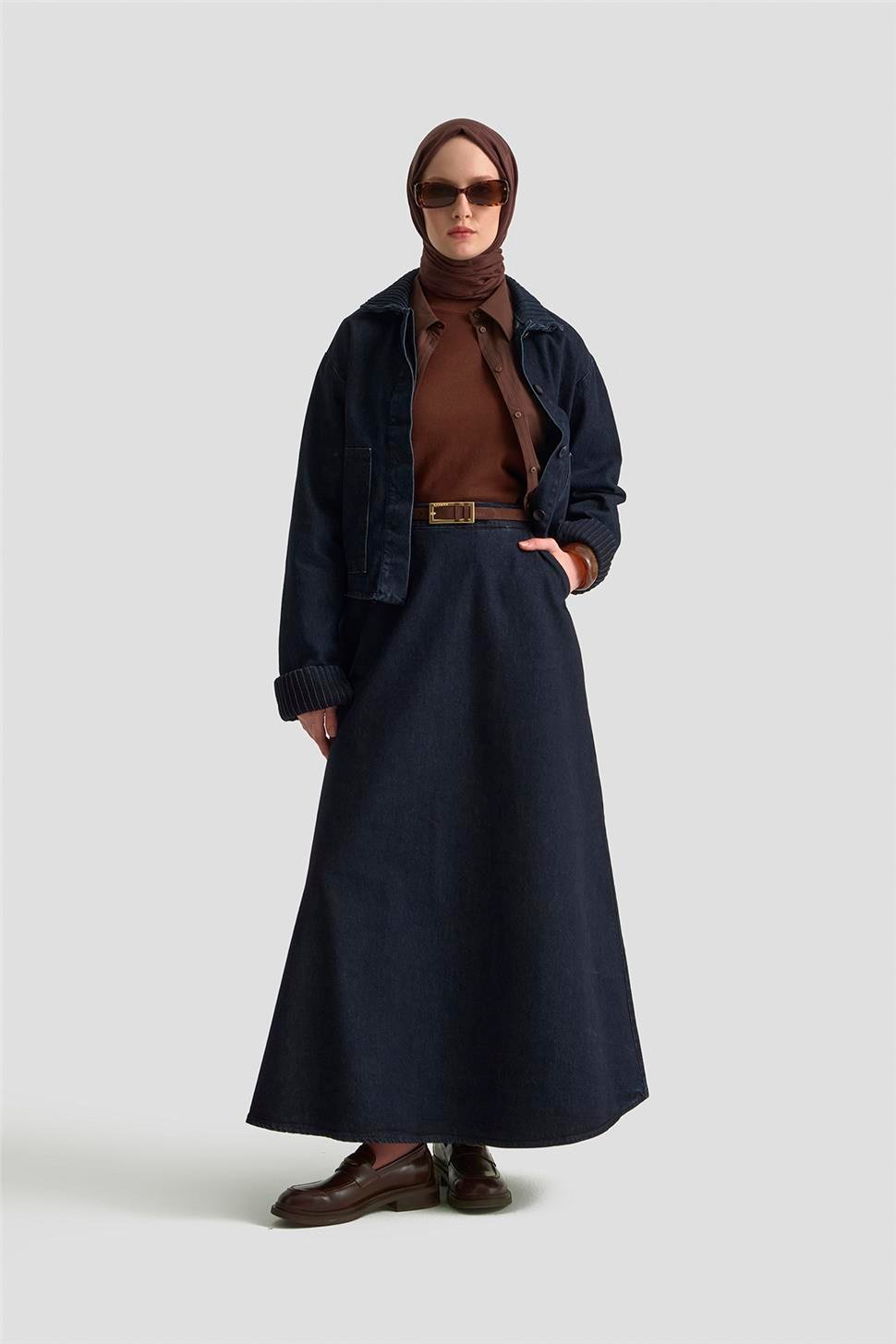 Armine Nervürlü Denim Takım 25KD1012 Lacivert | Armine