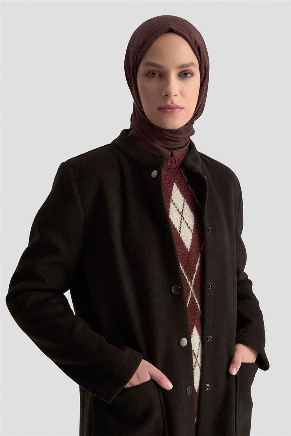 Armine Hakim Yaka Kaşe Kap 25KD1124 Siyah K25KA1124001-2261 | Armine