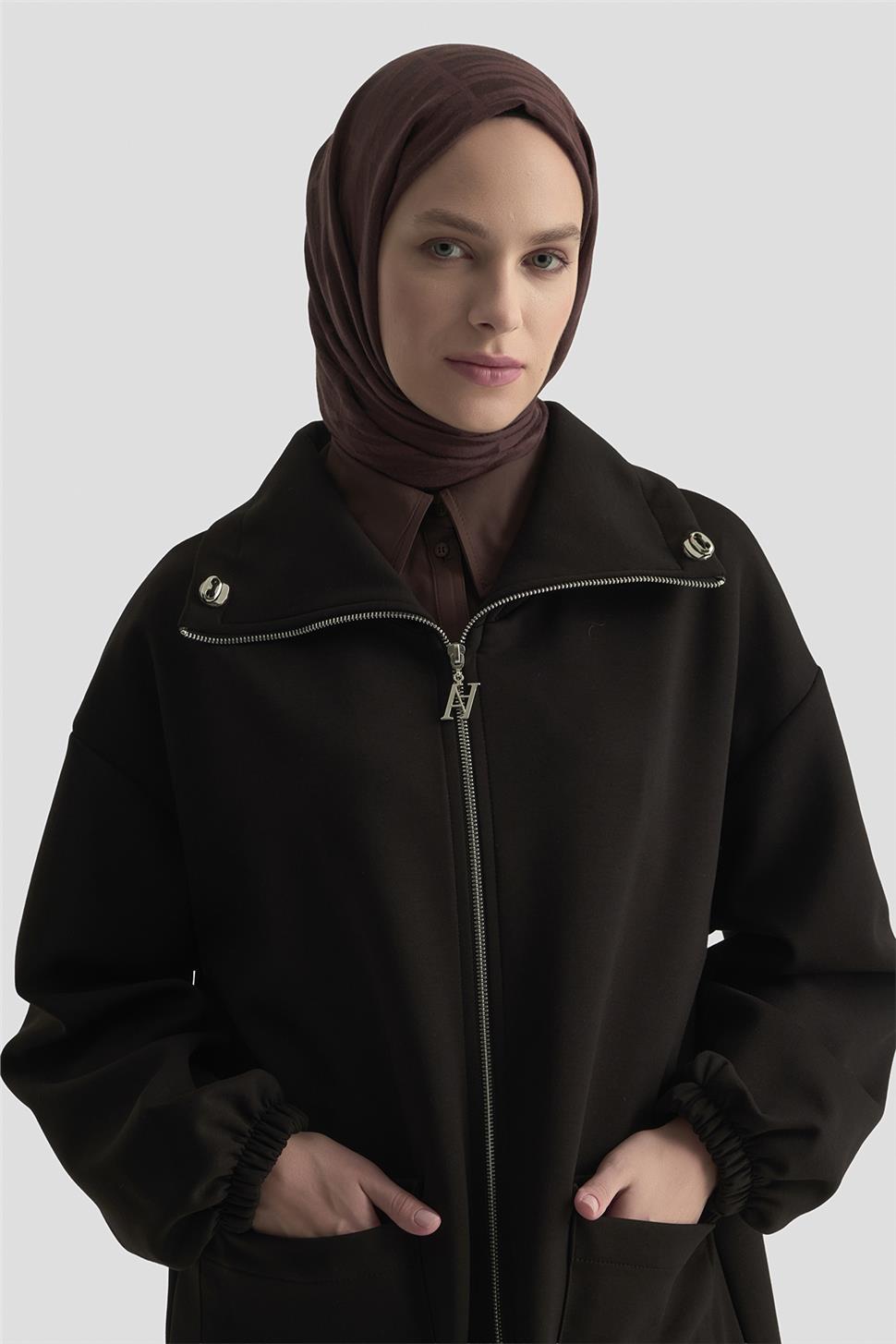 Armine Yüksek Yaka Örme Giyçık 25KD1503 Siyah | Armine