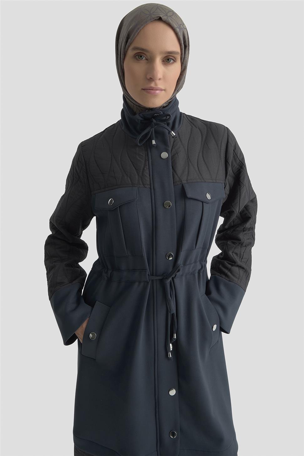 Armine Kapitone Mixli Örme Giyçık 25KD1602 Lacivert | Armine