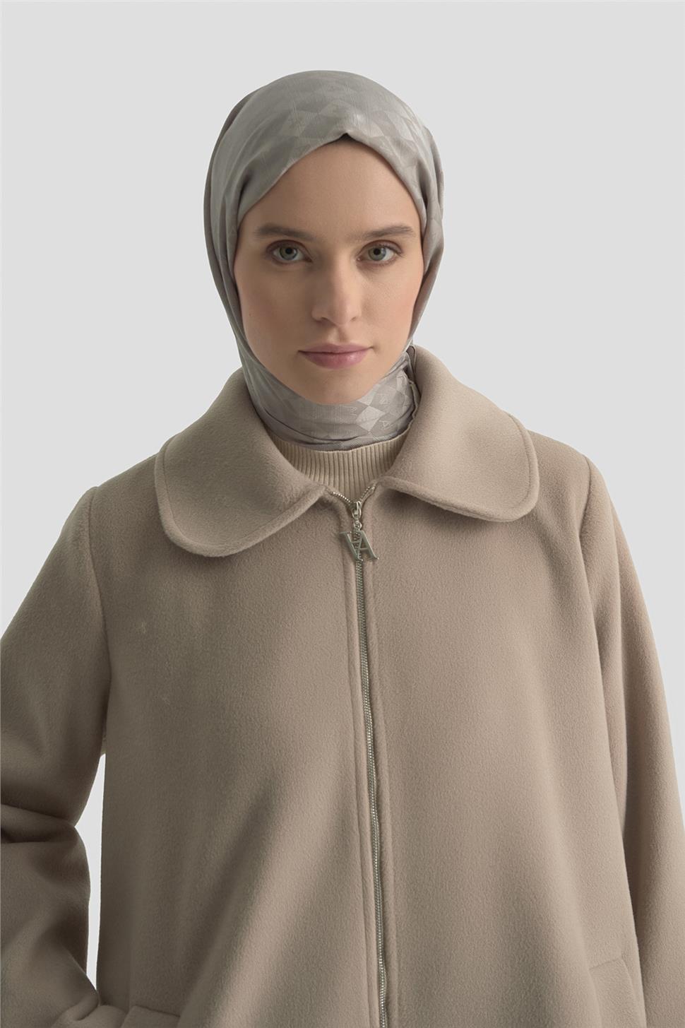 Armine Kürk Yakalı Kaban 25KD1707 Bej K25KA1707001-1076 | Armine
