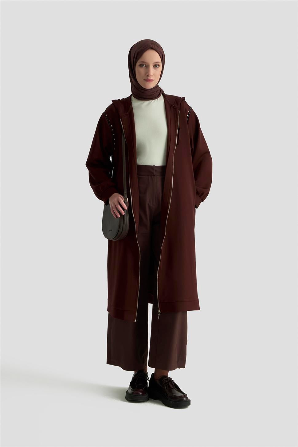 Armine Taş Detaylı Örme Kap 25KD4028 Bordo | Armine