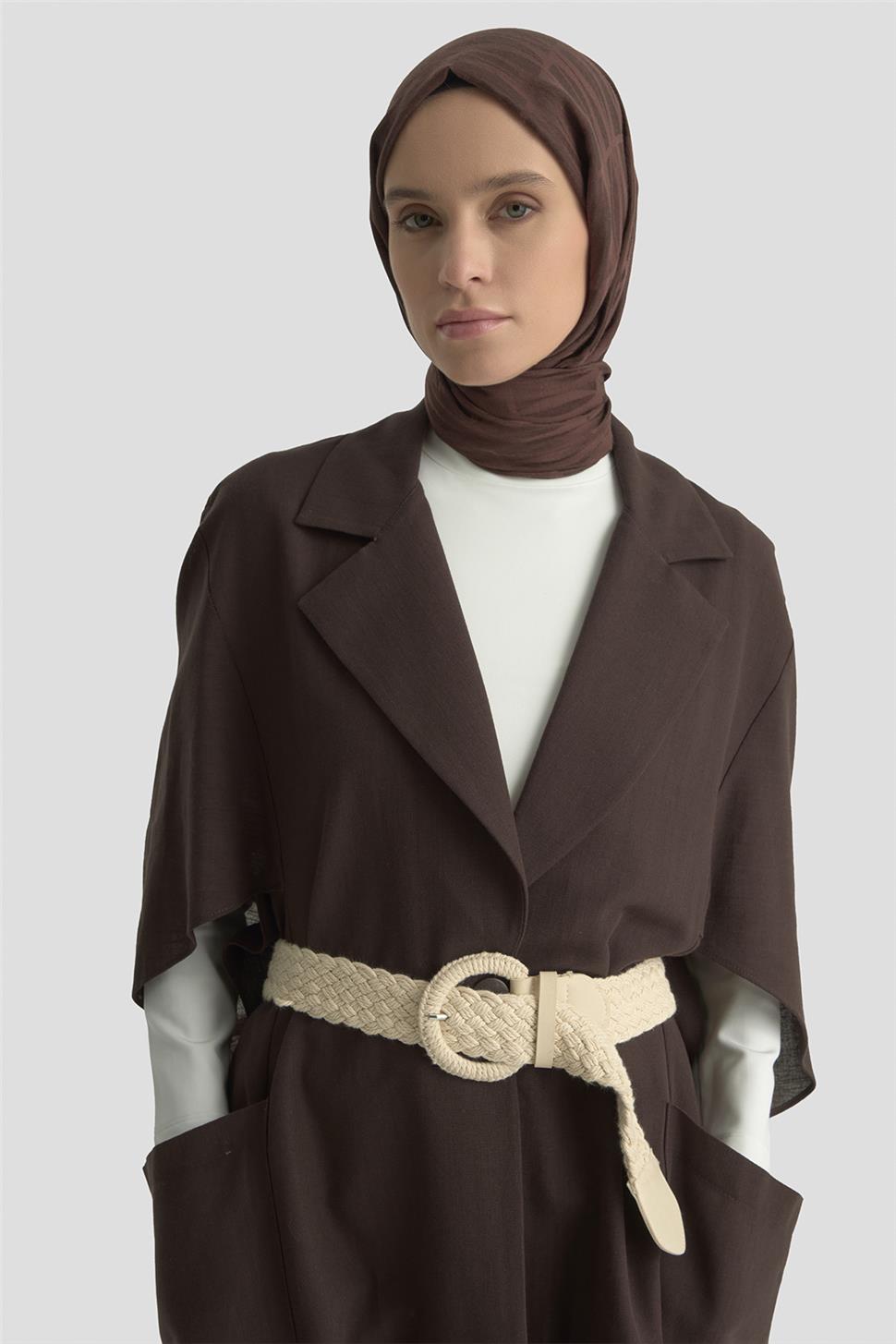 Armine düğme Detaylı Oversize Giy Çık 25Y5808 Kakao | Armine