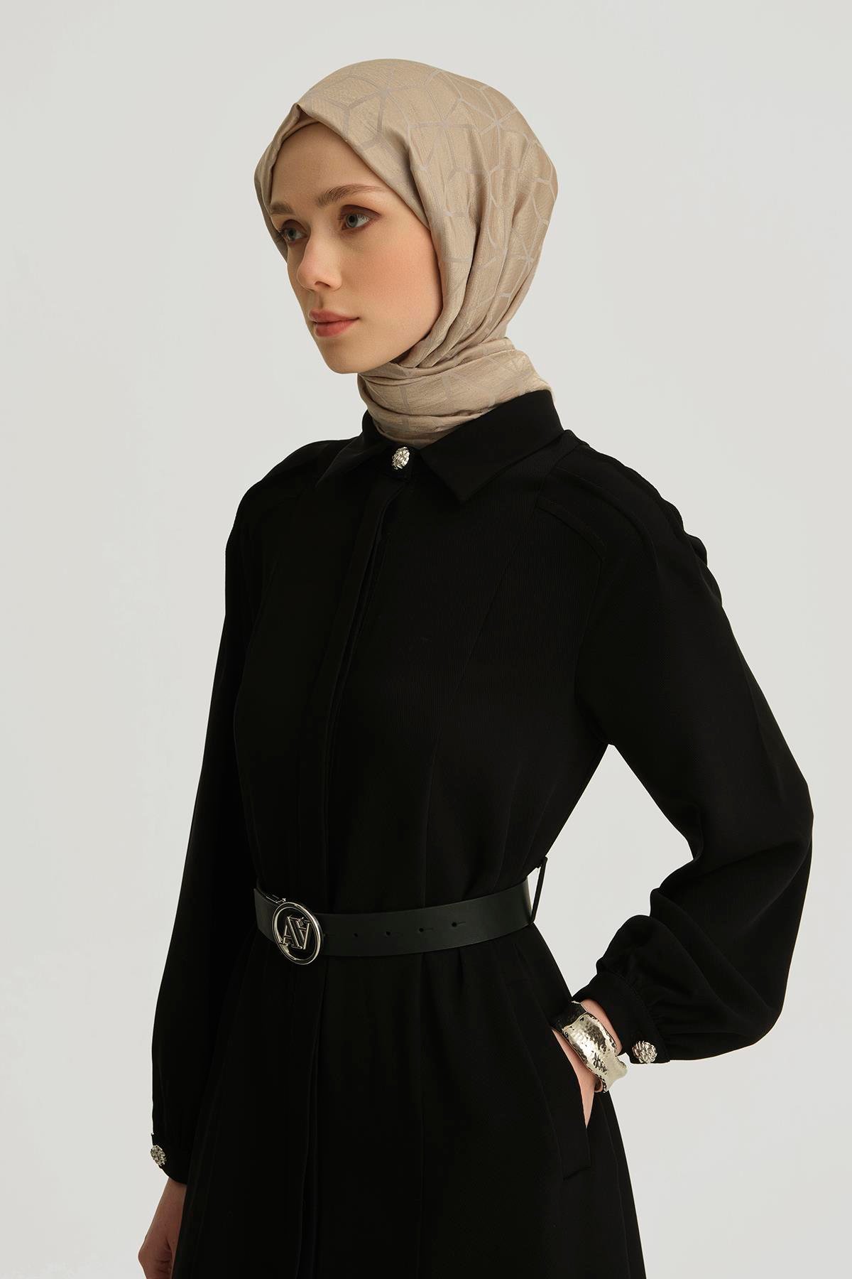 オータムキュート約4㎏！ Armine Omzu Nervürlü Pardesü 25Y8208 Siyah | Armine