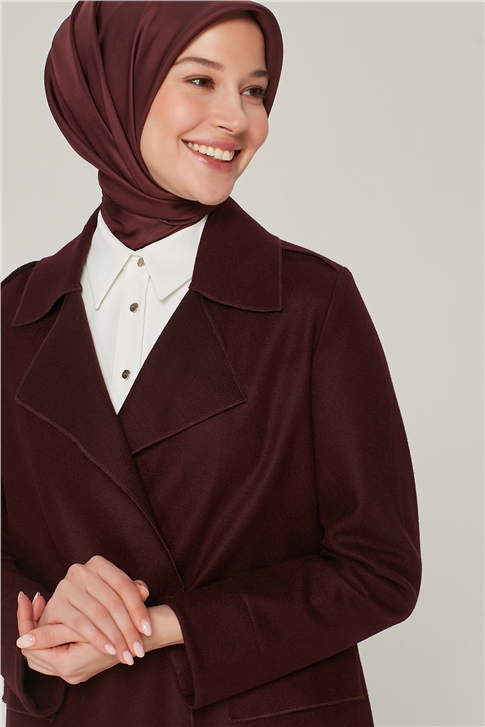 Armine Keçe Manto 18Ka8639 Bordo