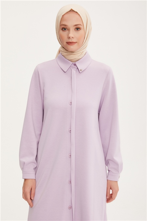 Armine Patı Yarım Görünümlü Tunik 22K4134 Lila