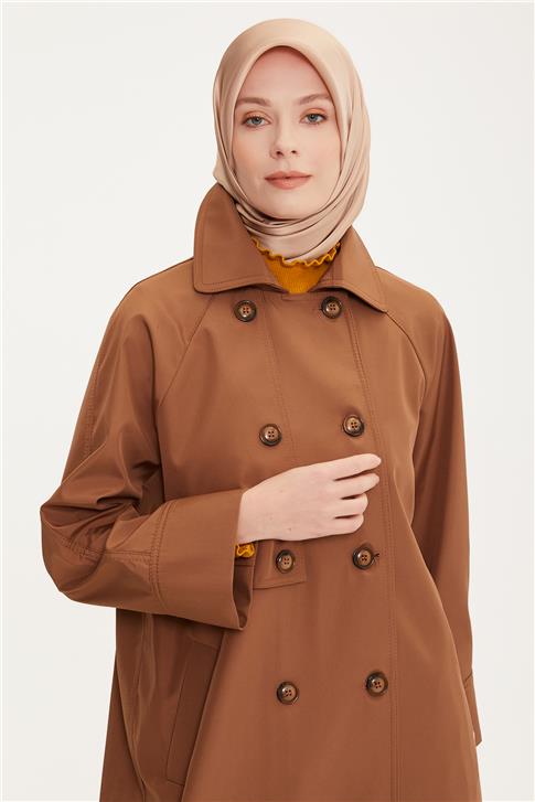 Armine Reglan Kollu Rüzgarlıklı Trençkot 22K7701 Kahverengi