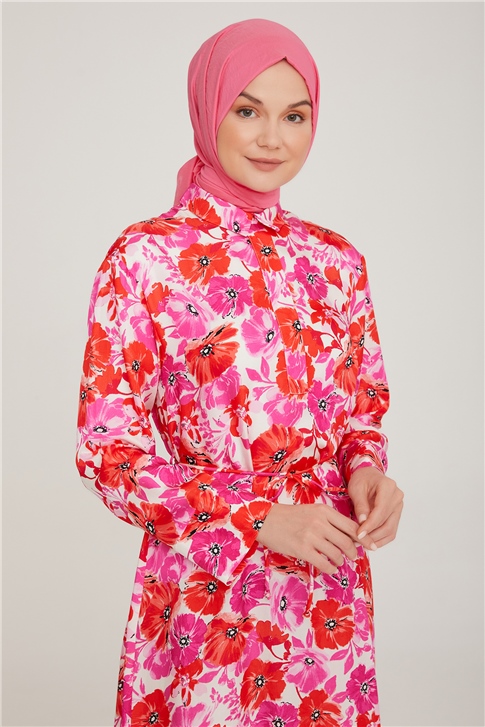 Armine Elbise 22K9442 Parlak Kırmızı