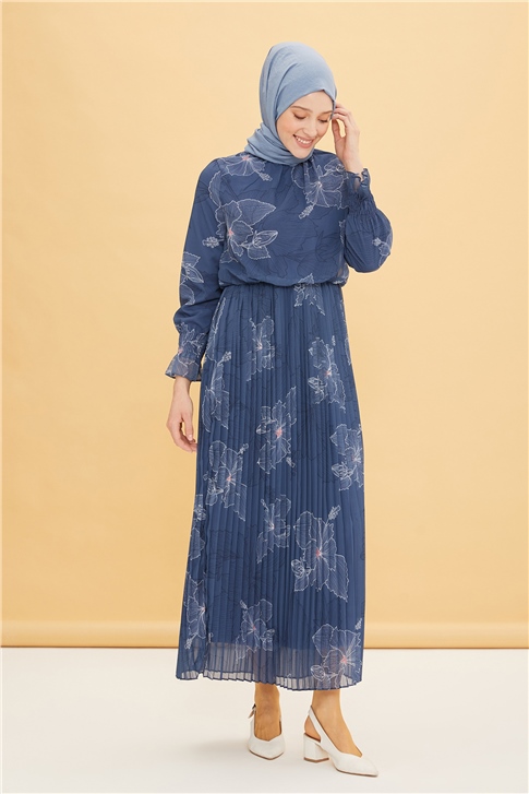 Armine Elbise 22YD2304 İndigo