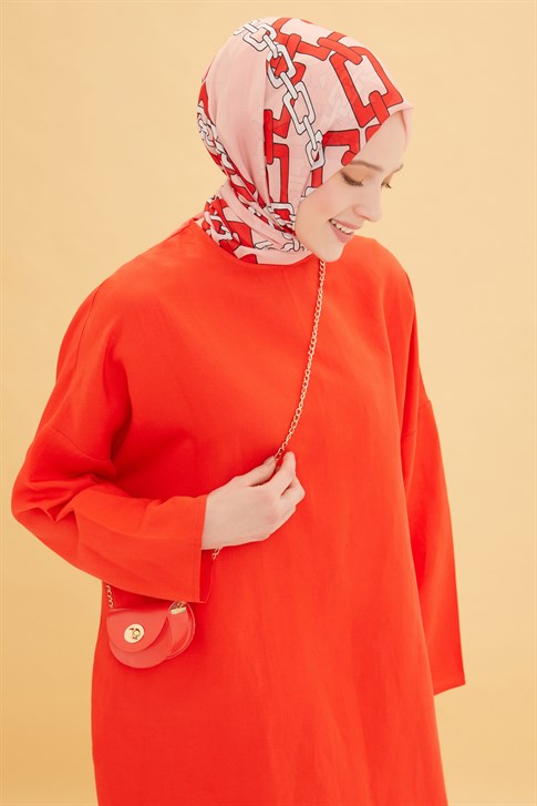 Armine Çanta Aksesuarlı Tunik Elbise 22Y4905 Kırmızı