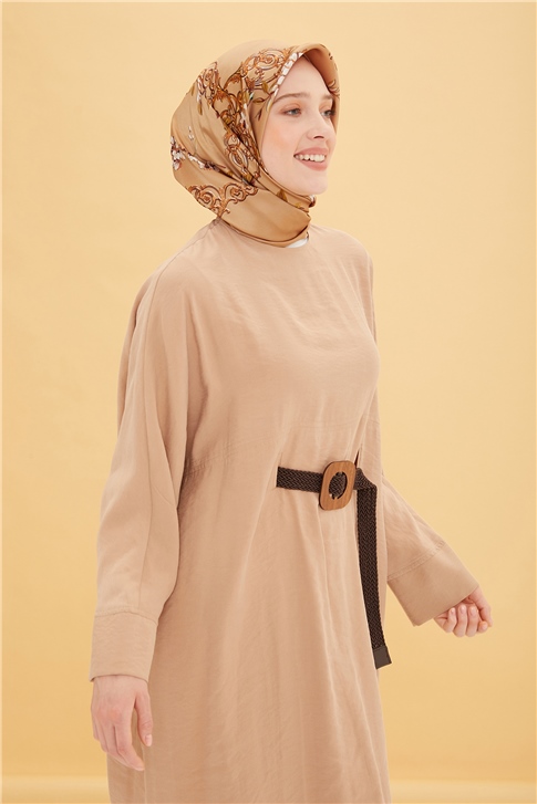 Armine Kemer Detaylı Tunik Elbise 22Y4906 Camel
