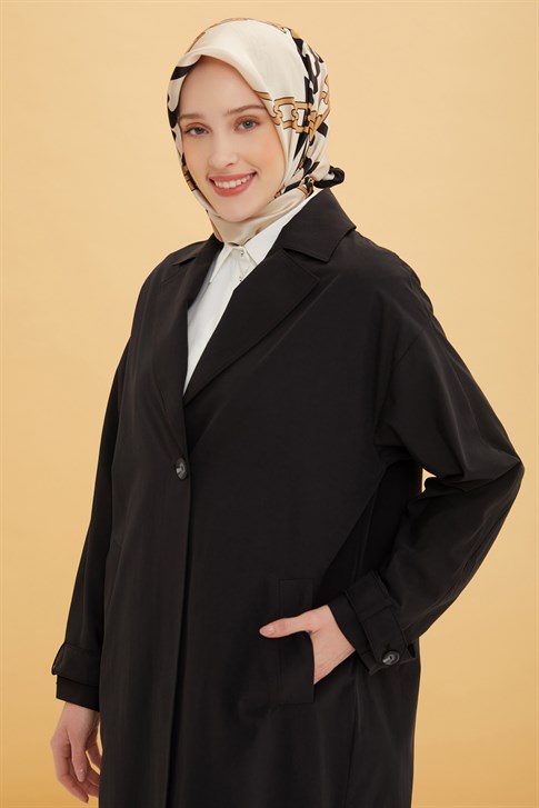 Oversize Uzun Trenchcoot 22Y7607 Siyah