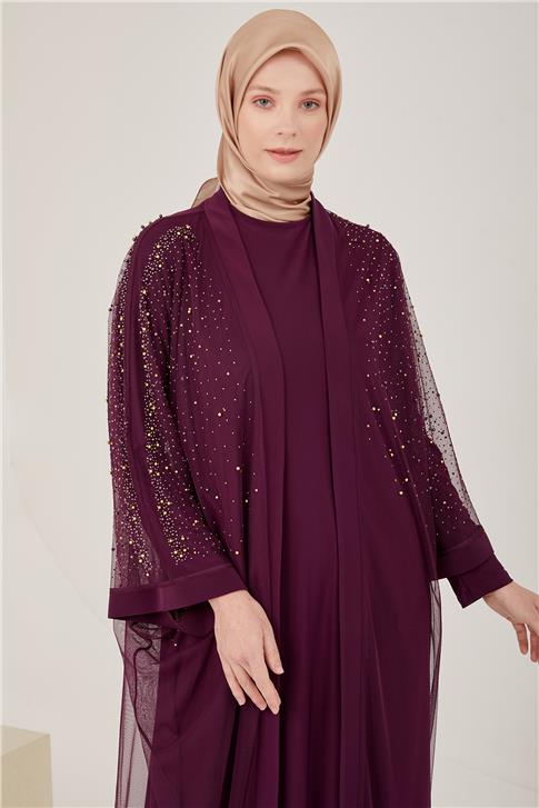 Armine Abiye Elbise 23YD3346 Mürdüm
