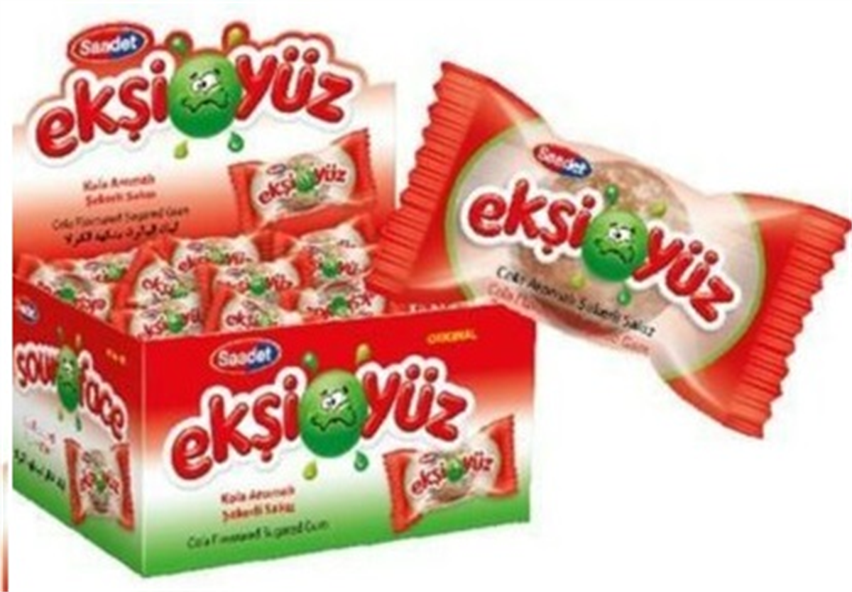 Ekşiyüz kola aromalı sakız 100 lü