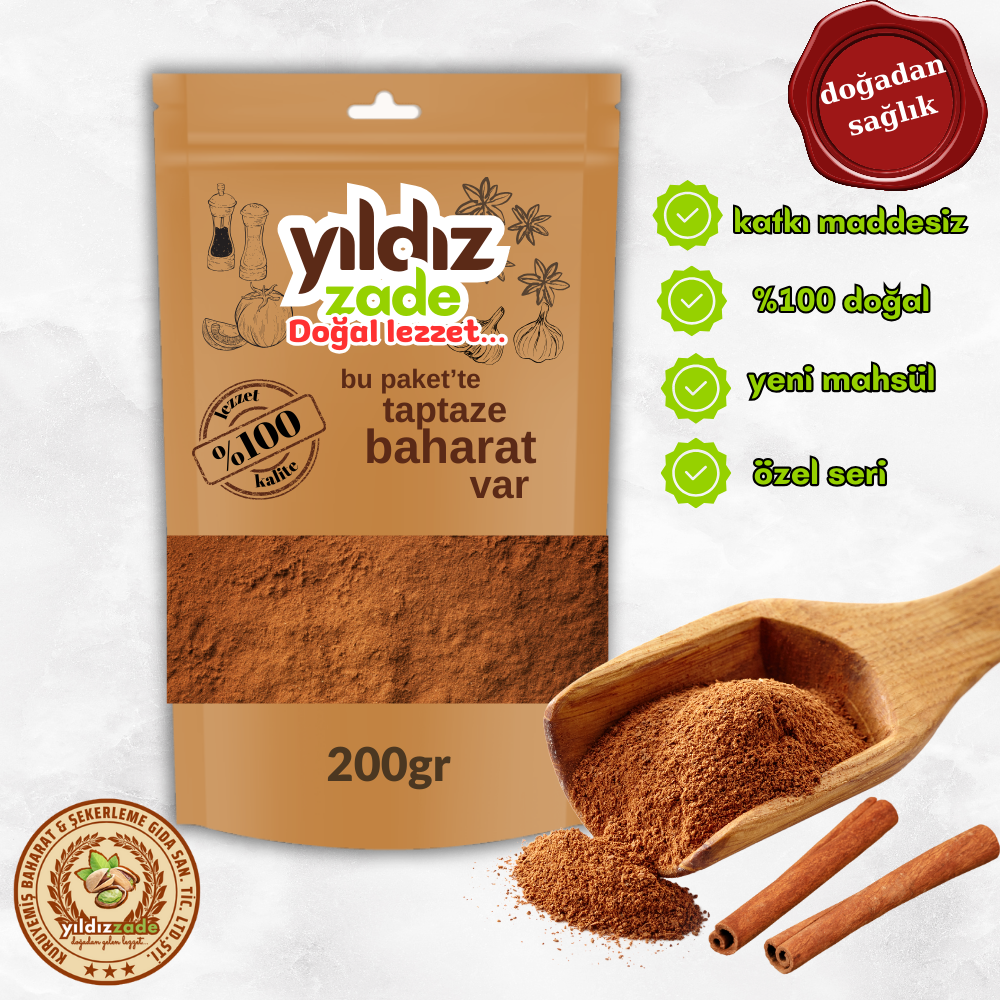 yıldızzade tarçın toz yeni mahsül 200gr