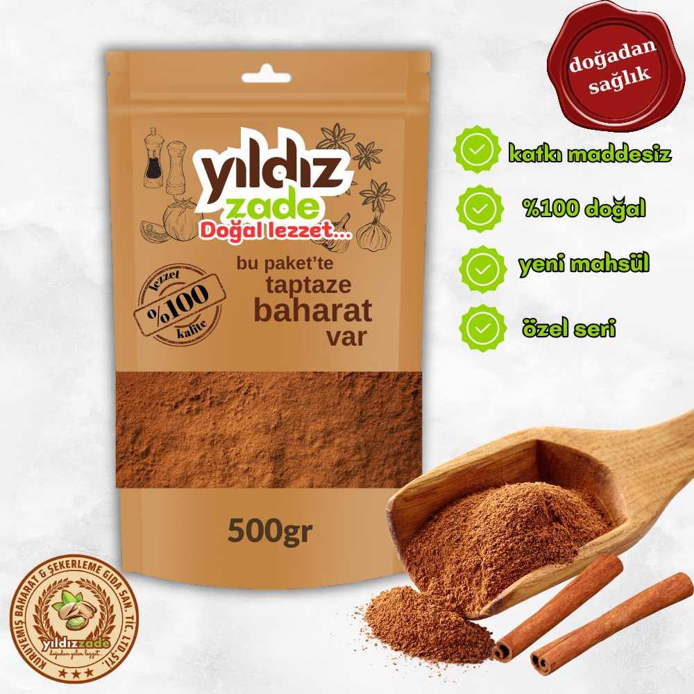 yıldızzade tarçın toz yeni mahsül 500gr