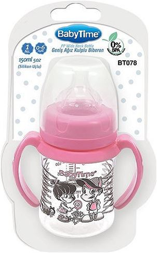 BABYTIME GENIS AGIZ KULPLU  BIBERON 150 ML