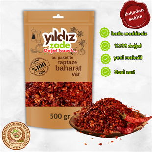 yıldızzade pul biber acılı yeni mahsül 500 gr