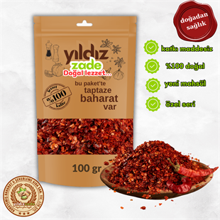 yıldızzade pul biber yeni mahsül 100 gr