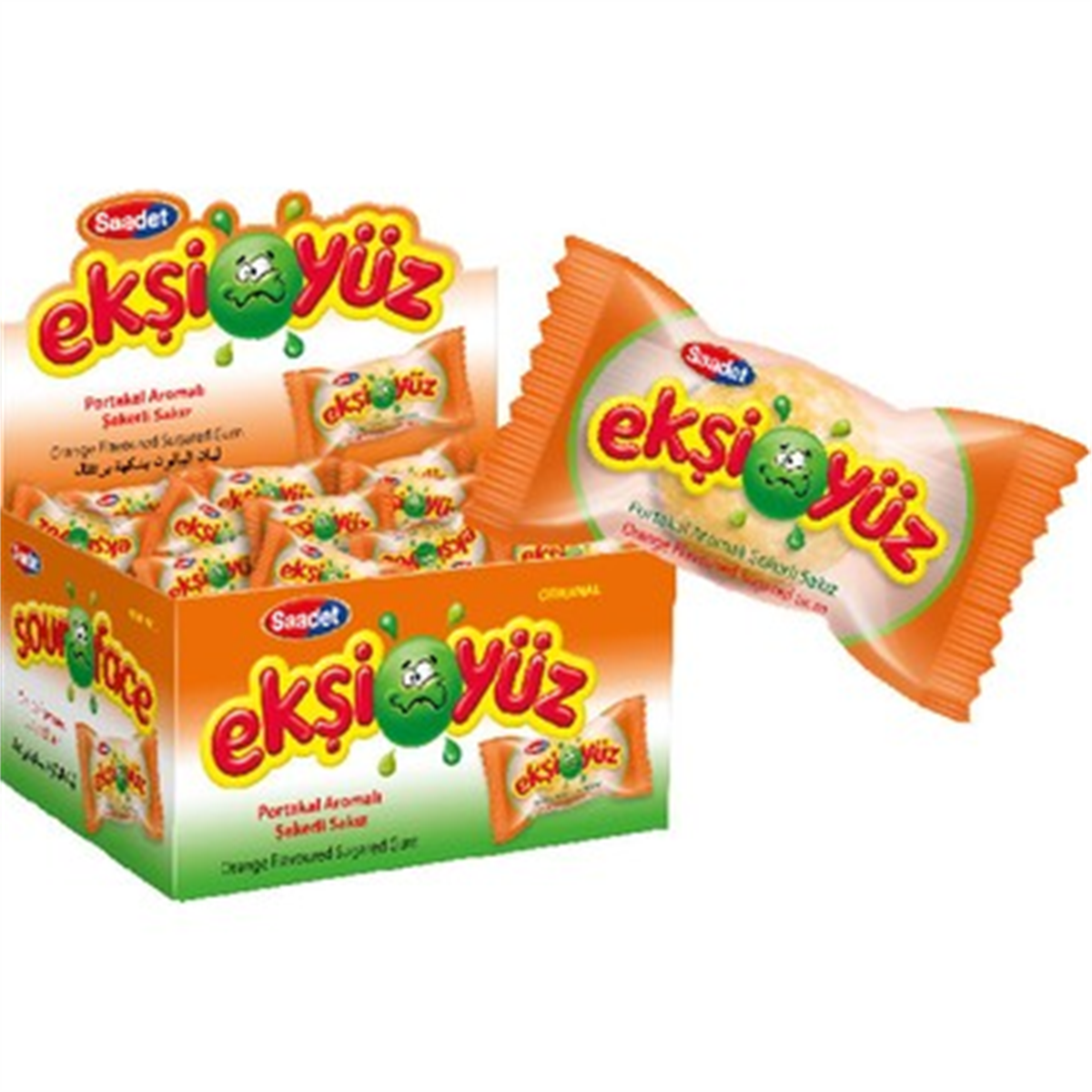 Ekşiyüz portakal aromalı sakız 100 lü
