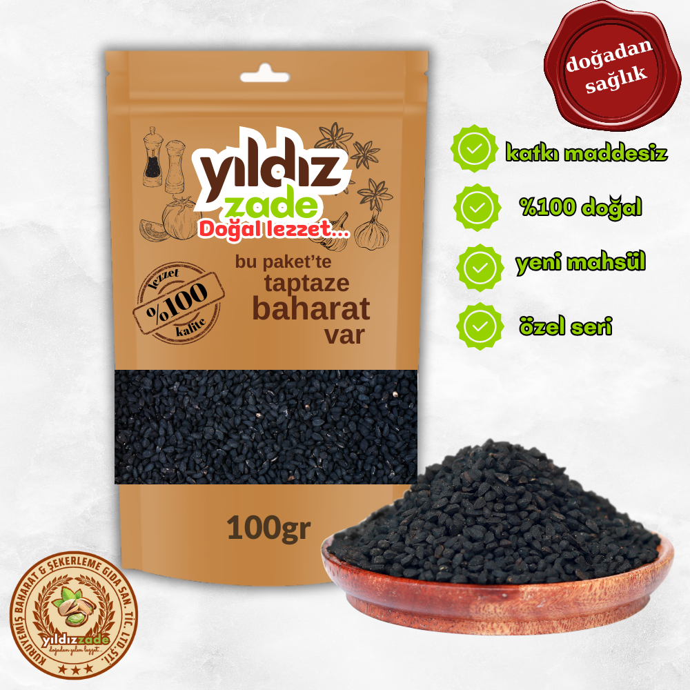 yıldızzade çörekotu yeni mahsül 100gr