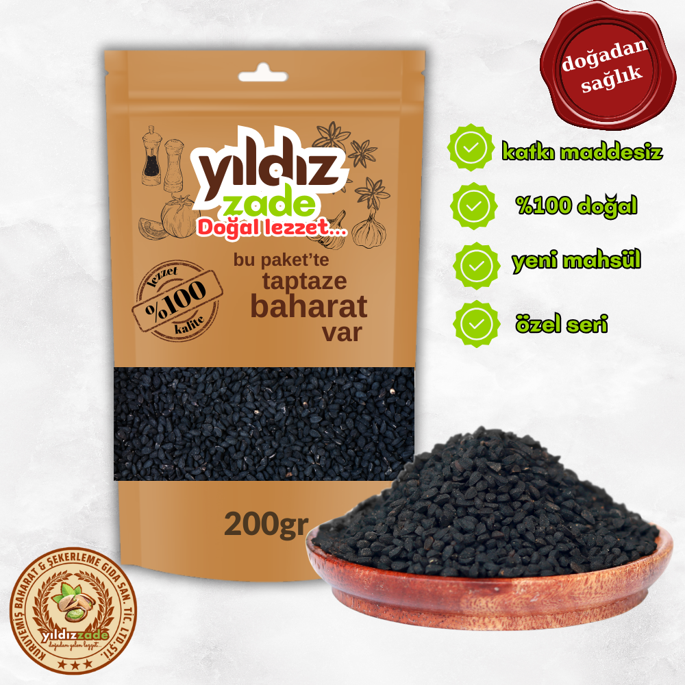 yıldızzade çörekotu yeni mahsül 200gr