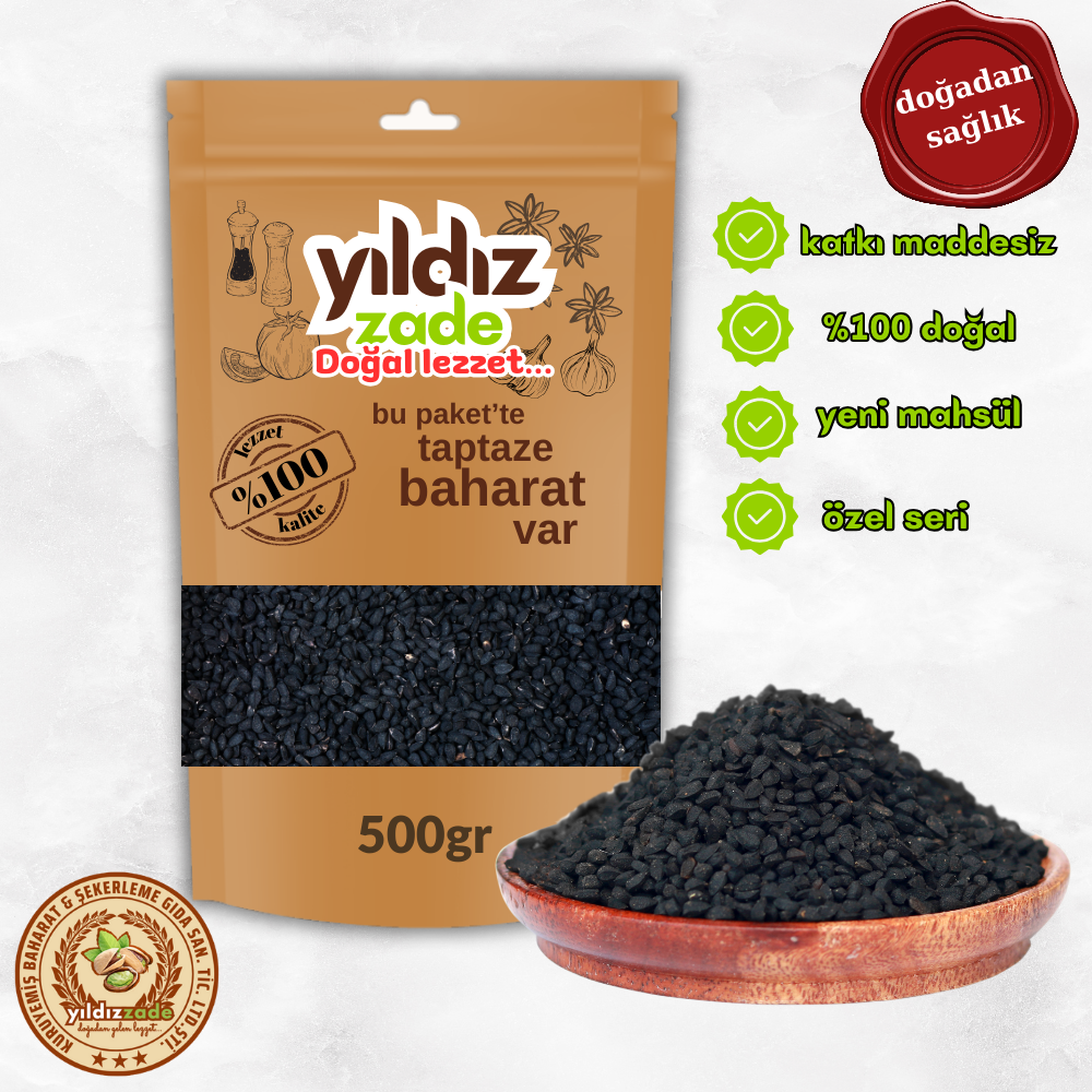 yıldızzade çörekotu yeni mahsül 500gr