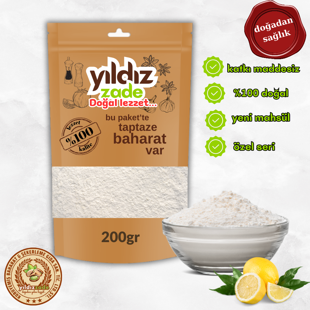 yıldızzade limon tuzu toz 200gr