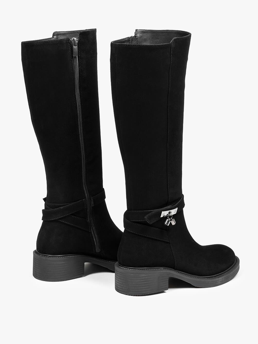 Ade Siyah Süet Kadın Çizme