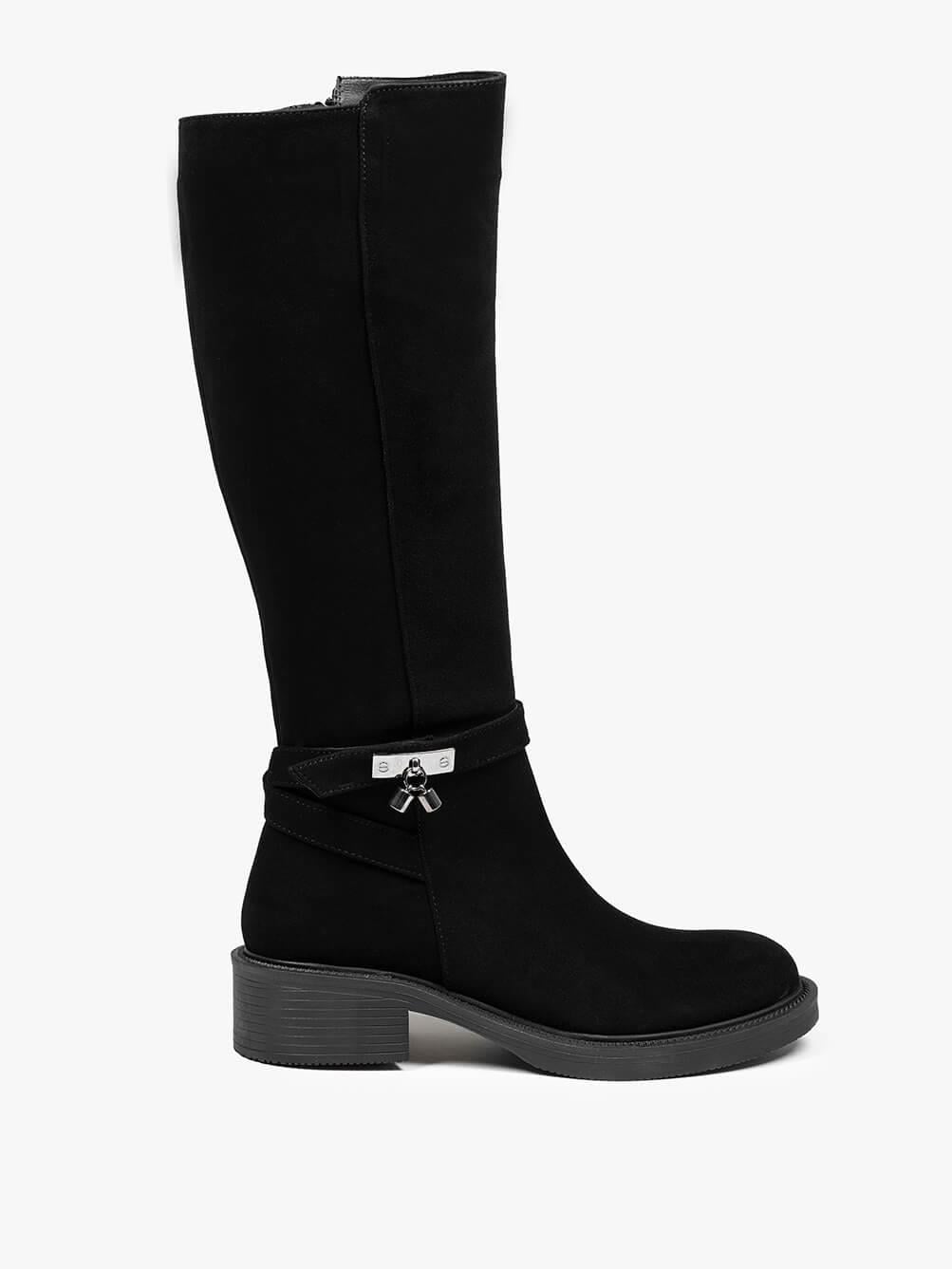 Ade Siyah Süet Kadın Çizme