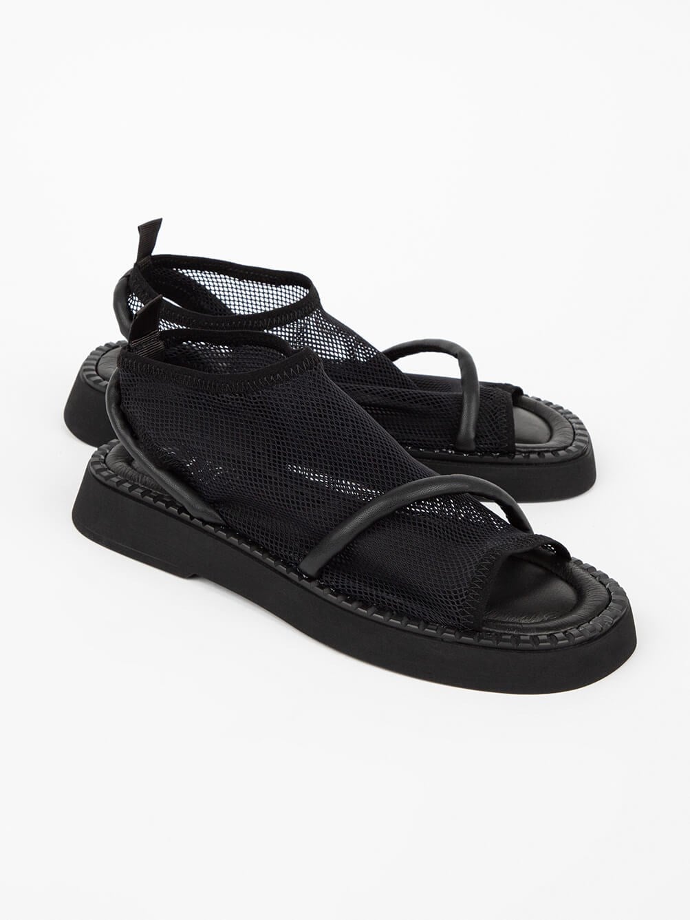 Adela Siyah Deri Siyah File Kadın Sandalet