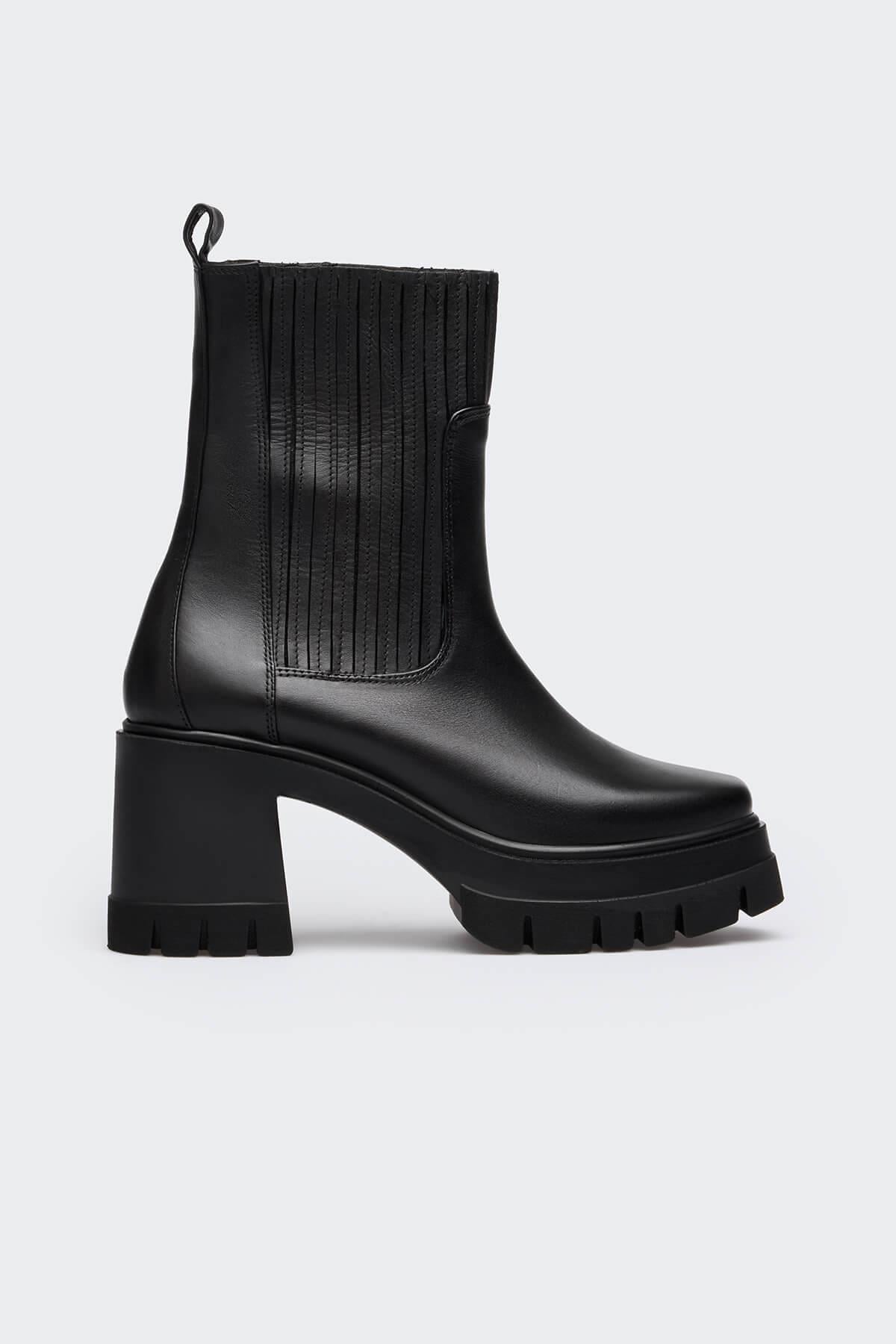 Anton Siyah Deri Kadın Bot