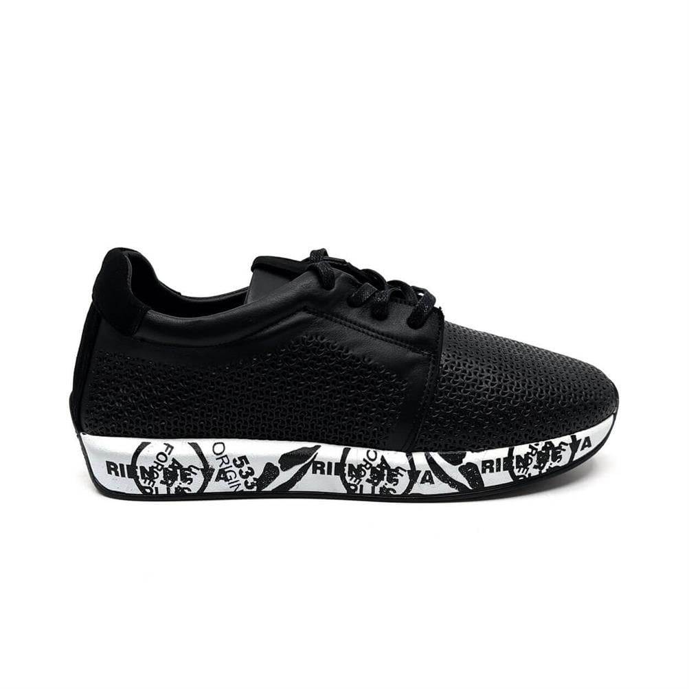 Arten Siyah Deri Kadın Sneaker