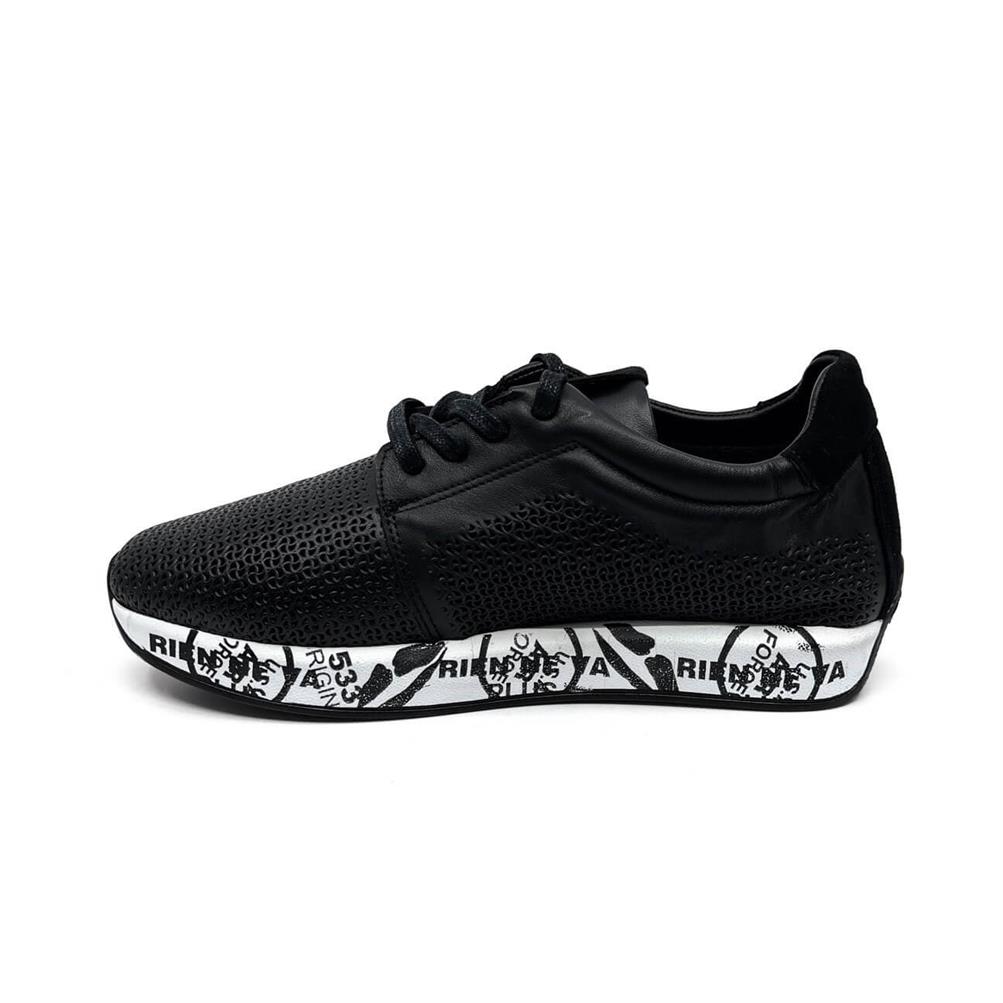 Arten Siyah Deri Kadın Sneaker
