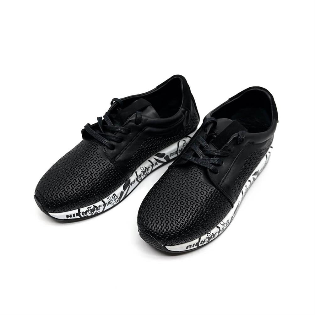 Arten Siyah Deri Kadın Sneaker