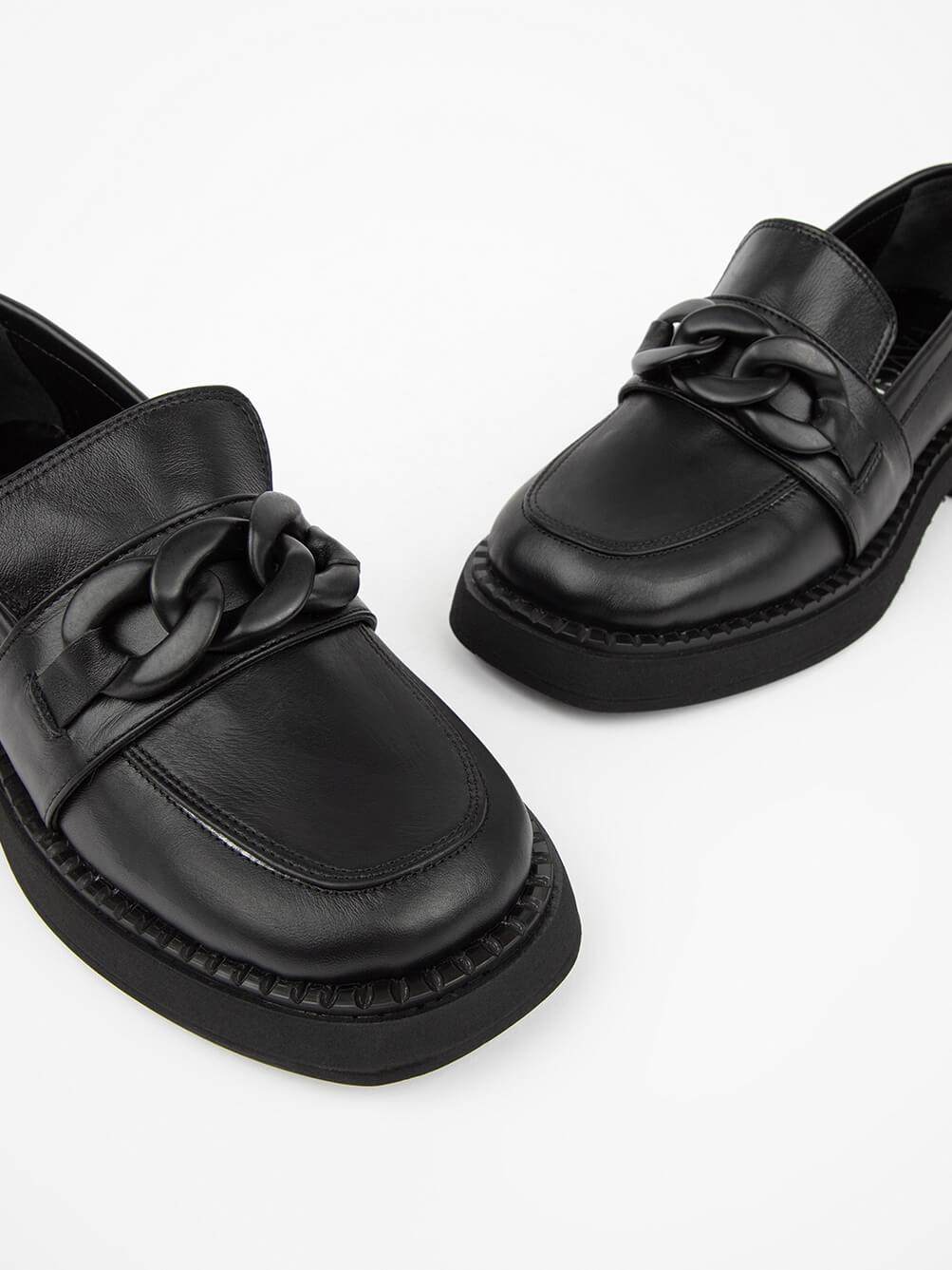 Asley Siyah Deri Kadın Loafer