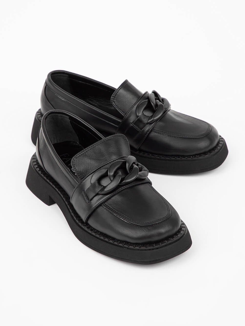 Asley Siyah Deri Kadın Loafer