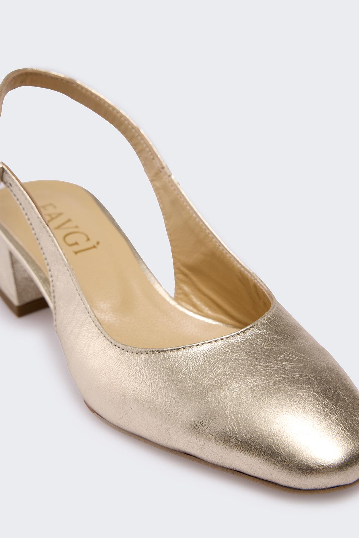 Coenil Dore Deri Kadın Topuklu Ayakkabı