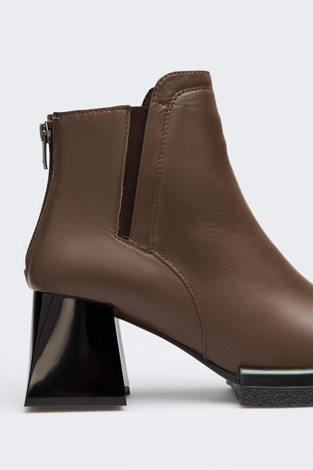 Dann Soft Kahve Deri Kadın Bot