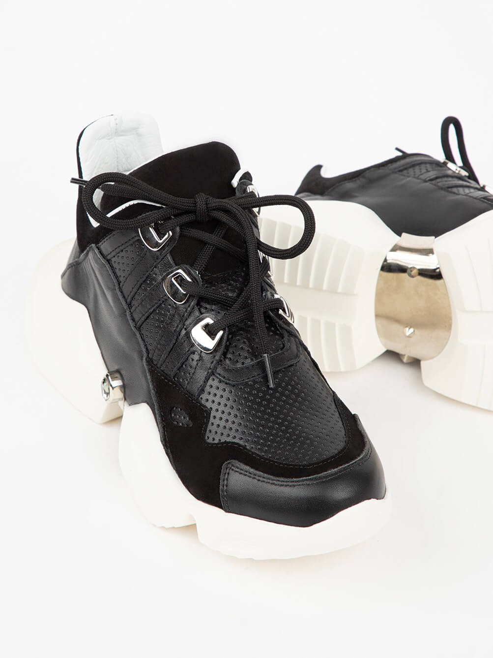 Eire Siyah Deri Kadın Sneaker