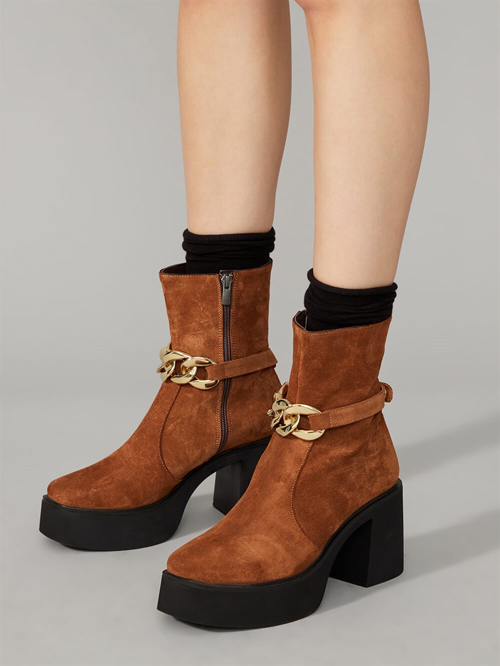 Falcor Taba Süet Zincirli Bot