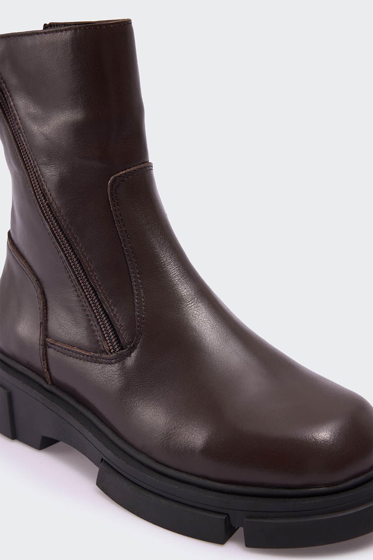 Favgi 302 Kahve Deri Kadın Bot