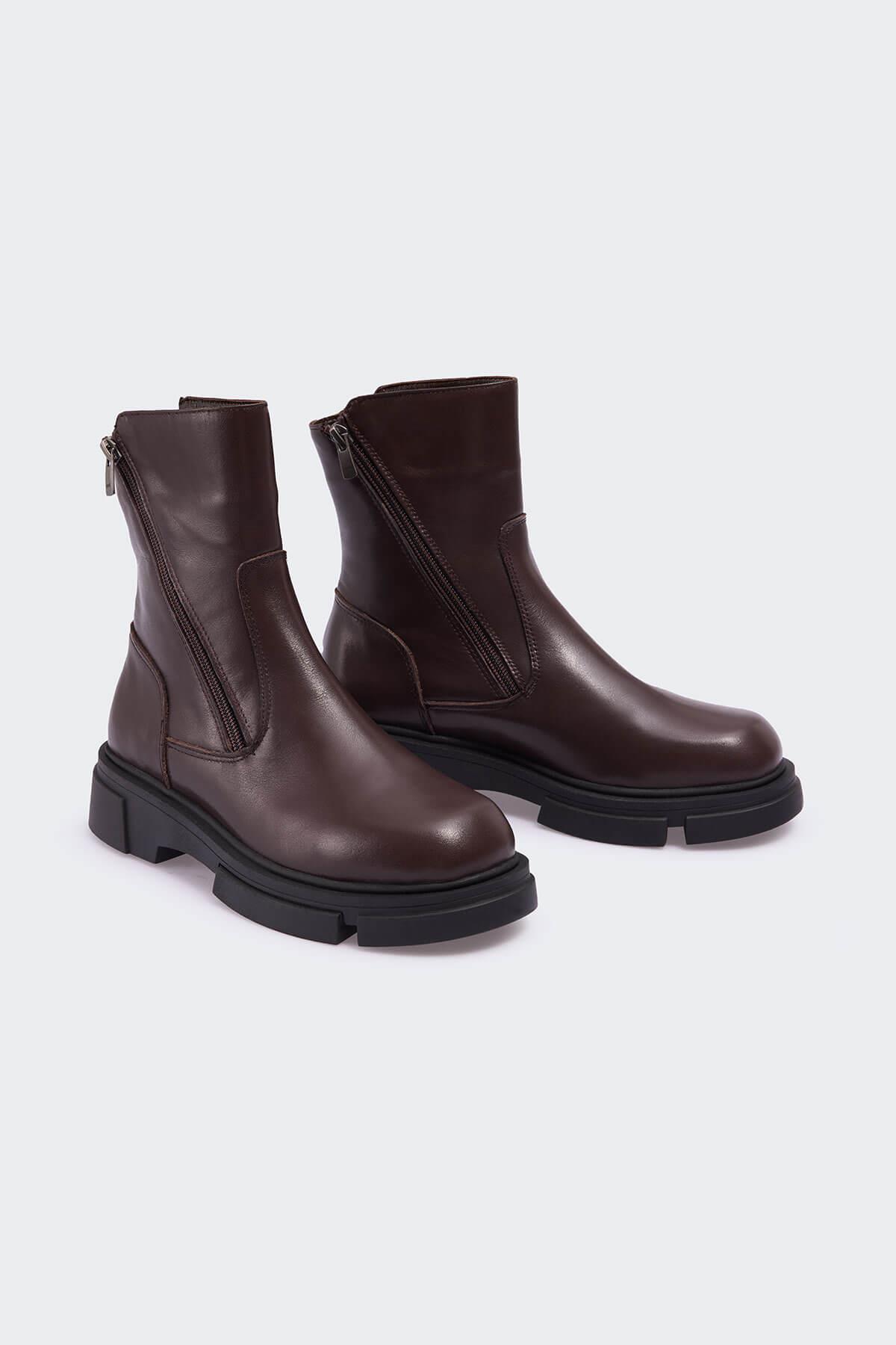 Favgi 302 Kahve Deri Kadın Bot