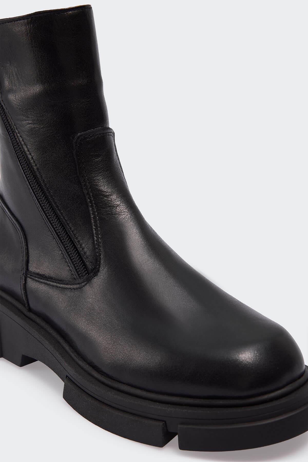 Favgi 302 Siyah Deri Kadın Bot