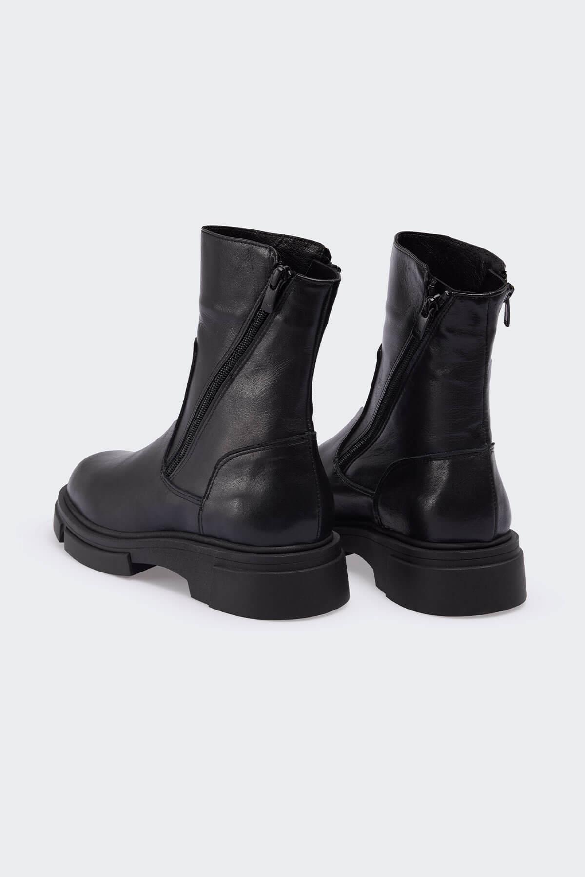 Favgi 302 Siyah Deri Kadın Bot